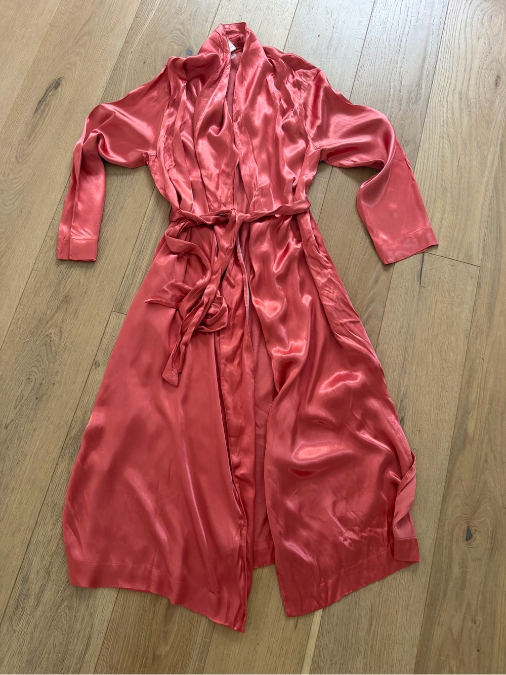 intimissimi Coral Satin Wrap Robe